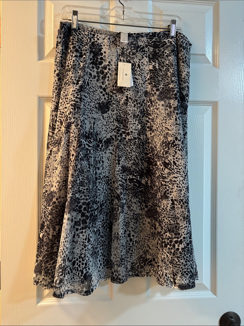 Christopher & Banks Black and White Animal-Print A-Line Skirt